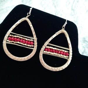 Boho Red and Gold earrings